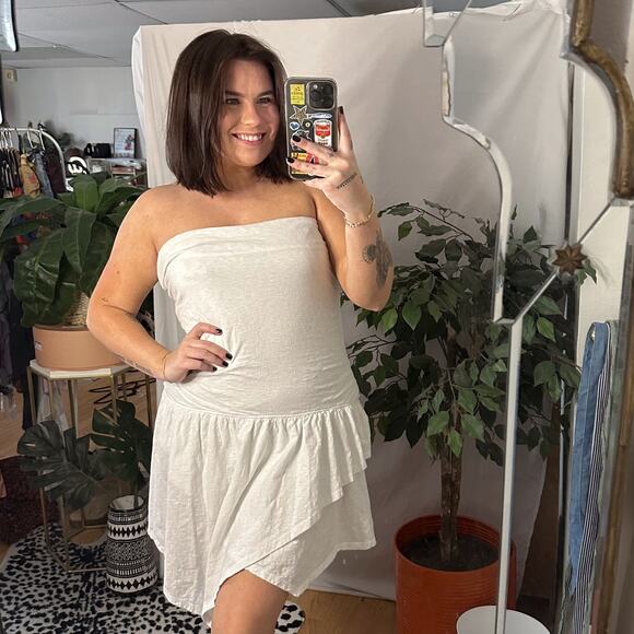 Free People free-est Robyn Convertible Mini Dress White Size Large - Picture 1 of 4